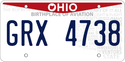 OH license plate GRX4738