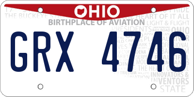 OH license plate GRX4746