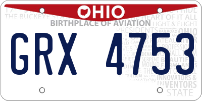 OH license plate GRX4753
