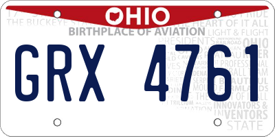 OH license plate GRX4761