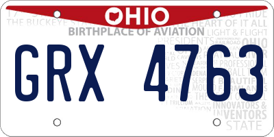 OH license plate GRX4763