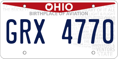 OH license plate GRX4770