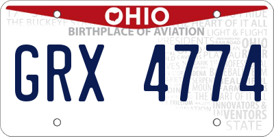 OH license plate GRX4774