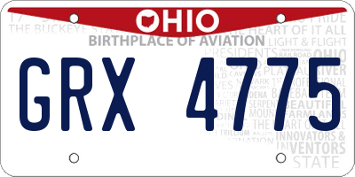 OH license plate GRX4775