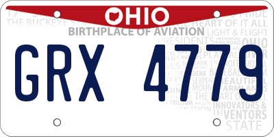 OH license plate GRX4779
