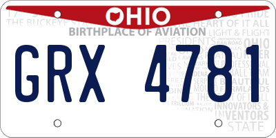 OH license plate GRX4781