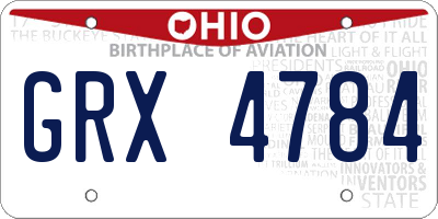 OH license plate GRX4784