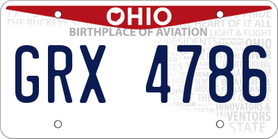 OH license plate GRX4786