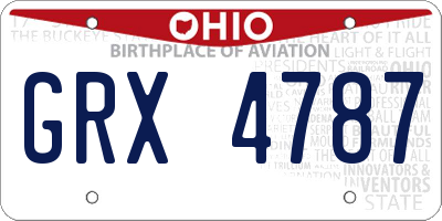 OH license plate GRX4787