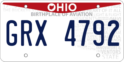 OH license plate GRX4792