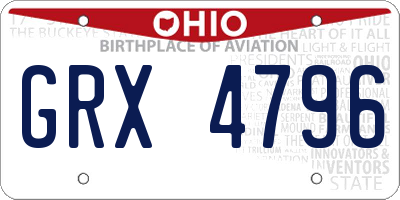 OH license plate GRX4796