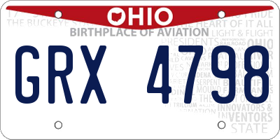 OH license plate GRX4798