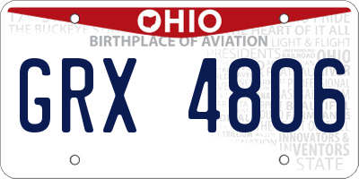 OH license plate GRX4806