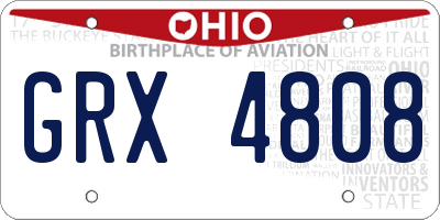 OH license plate GRX4808