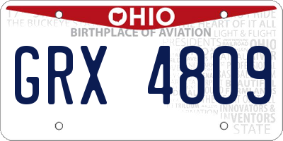 OH license plate GRX4809