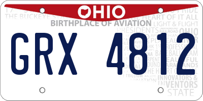 OH license plate GRX4812