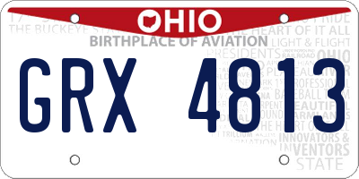 OH license plate GRX4813