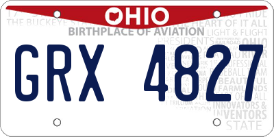 OH license plate GRX4827