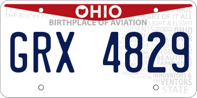 OH license plate GRX4829