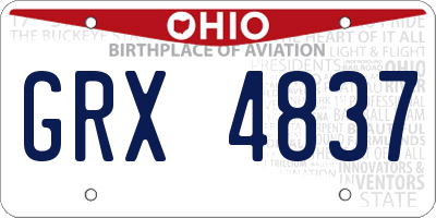 OH license plate GRX4837