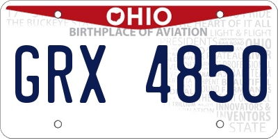 OH license plate GRX4850