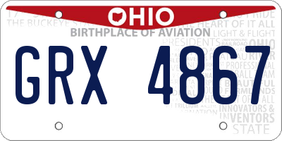 OH license plate GRX4867