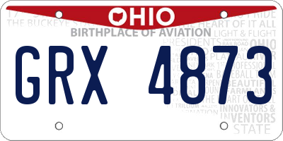 OH license plate GRX4873