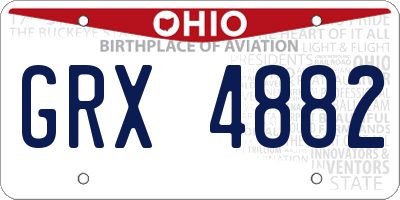 OH license plate GRX4882