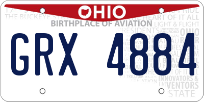 OH license plate GRX4884