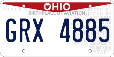 OH license plate GRX4885