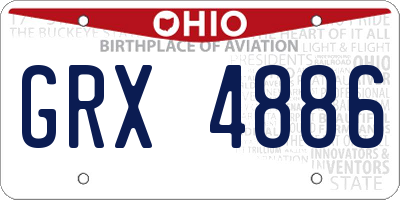 OH license plate GRX4886
