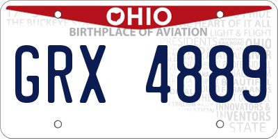 OH license plate GRX4889