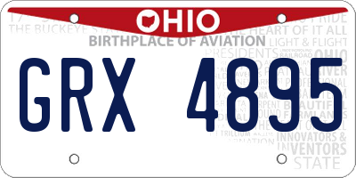 OH license plate GRX4895