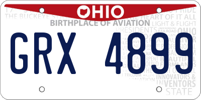 OH license plate GRX4899