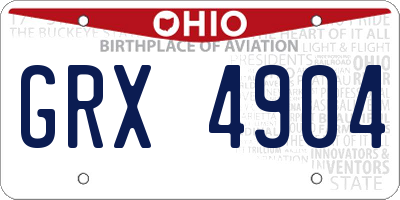 OH license plate GRX4904