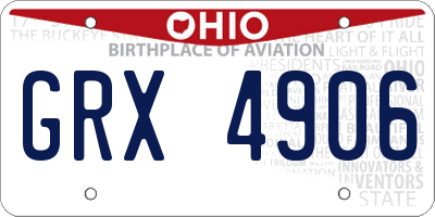 OH license plate GRX4906