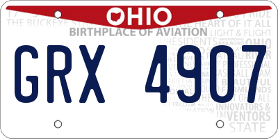 OH license plate GRX4907