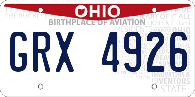 OH license plate GRX4926