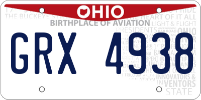 OH license plate GRX4938