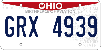 OH license plate GRX4939