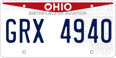 OH license plate GRX4940