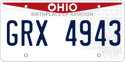 OH license plate GRX4943