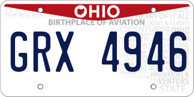 OH license plate GRX4946