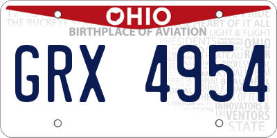 OH license plate GRX4954