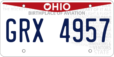 OH license plate GRX4957