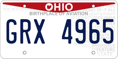 OH license plate GRX4965
