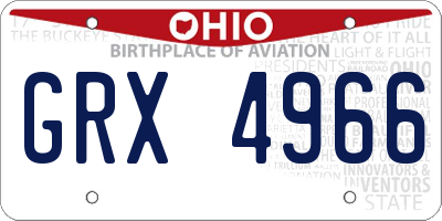 OH license plate GRX4966