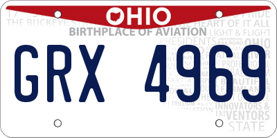 OH license plate GRX4969