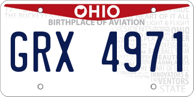OH license plate GRX4971