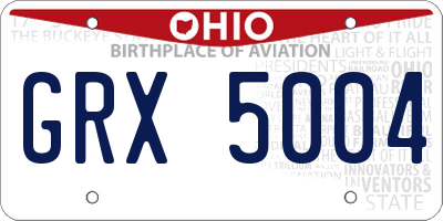 OH license plate GRX5004